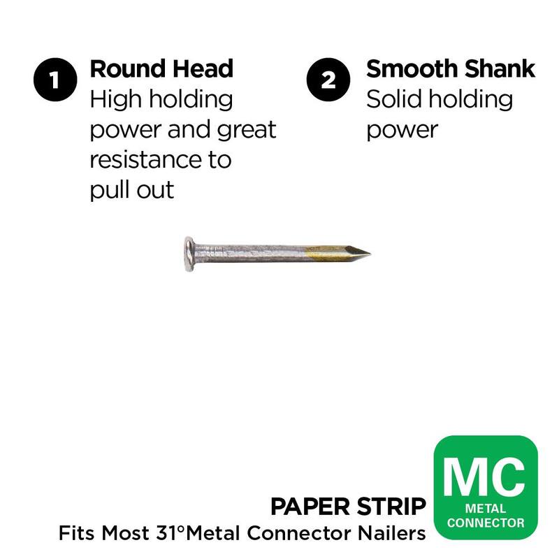 PRO-FIT 1-1/2 in. x 0.148 33-Degree Bright Finish Smooth Shank Paper Tape Joist Hanger Nails (3000 -Per Box) - 0606390