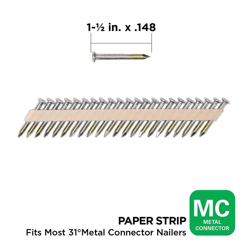 PRO-FIT 1-1/2 in. x 0.148 33-Degree Bright Finish Smooth Shank Paper Tape Joist Hanger Nails (3000 -Per Box) - 0606390