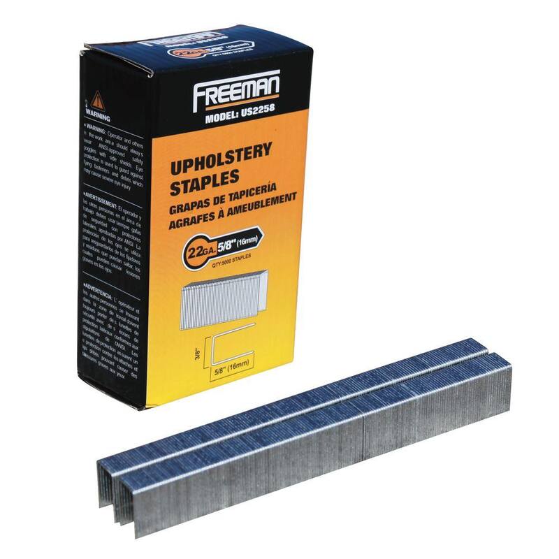 Freeman 22-Gauge 5/8 in. Glue Collated Upholstery Staples with 3/8 in. Crown (5000 Count) - US2258