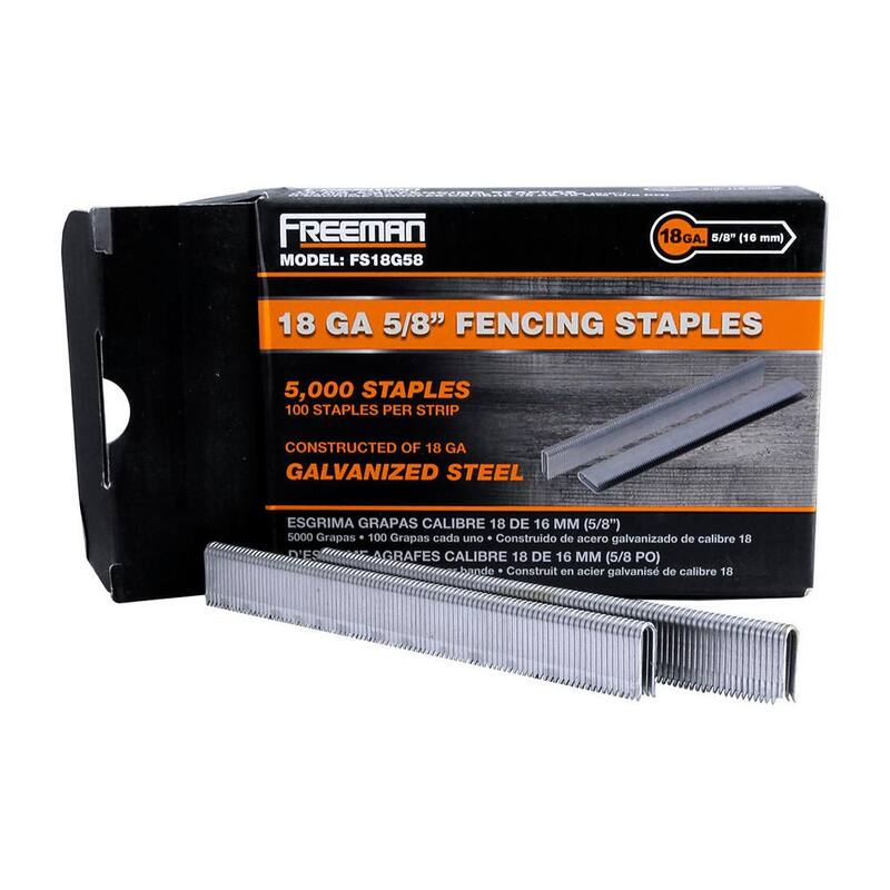 Freeman 18-Gauge 5/8 in. Glue Collated Barbed Fencing Staples (5000-Count) - FS18G58