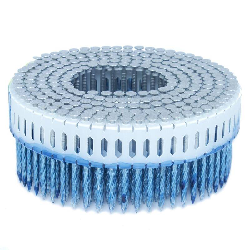 FASCO 1.875 in. x 0.099 in. 0-Degree Screw Aluminum Plastic Sheet Coil Nail 4,000 per Box - PC17899SALUM4M