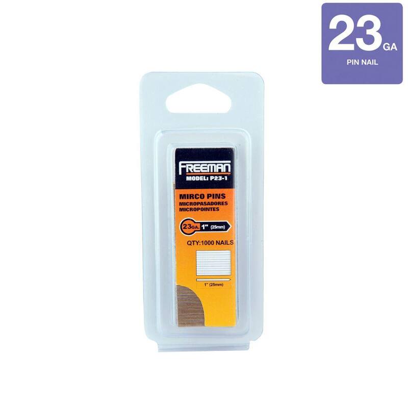 Freeman 1 in. 23-Gauge Glue Collated Pin Nails (1000 per Box) - P23-1