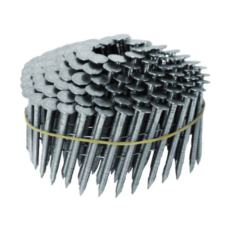 HUTTIG-GRIP 1-1/4 in. x 0.120 in. 15°  Wire Collated Electrogalvanized Ring Shank Coil Roofing Nails 7,200 Per Box - HGC114EGRCRFG