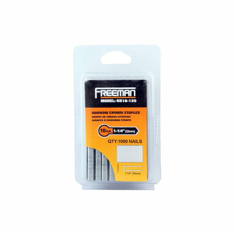 Freeman 1-1/4 in. 18-Gauge Glue Collated Narrow Crown Staples (1000 Count) - NS18-125