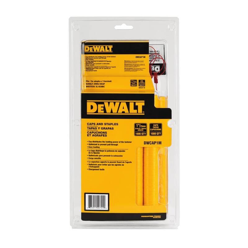 DEWALT 18-Gauge 5/16 in. Crown Cap Staples (1,000 Pack) - DWCAP1M