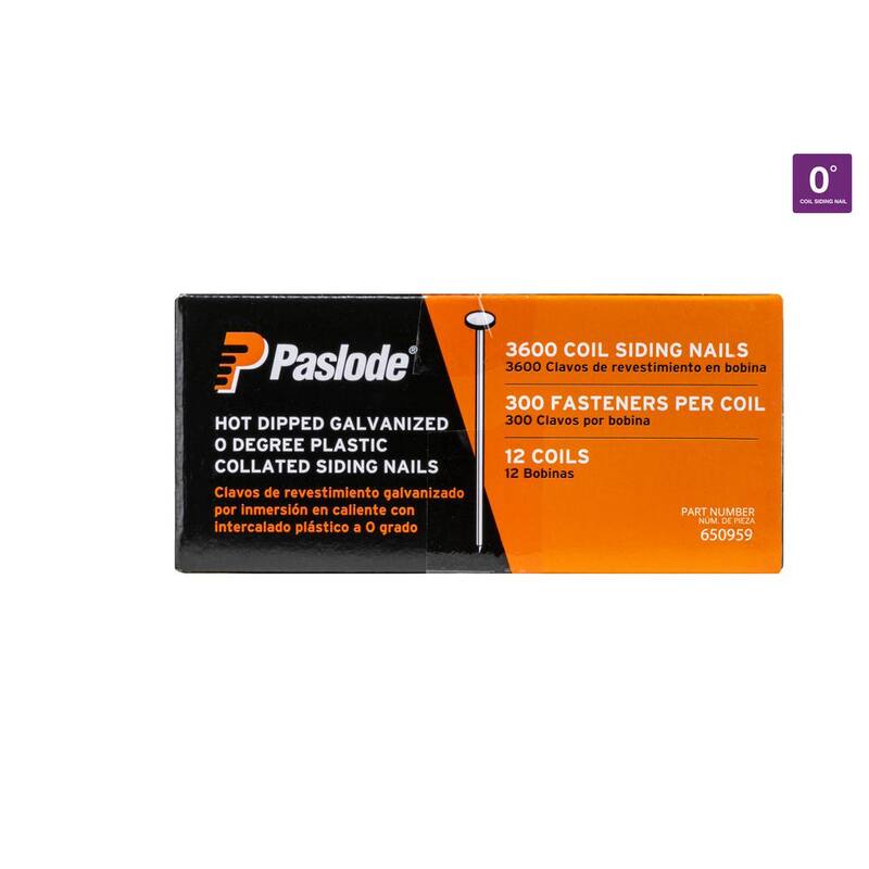 Paslode 2 in. x 0.092-Gauge 0-Degree Hot Galvanized Smooth Shank Plastic Coil Siding Nails (3,600 per Box) - 650959