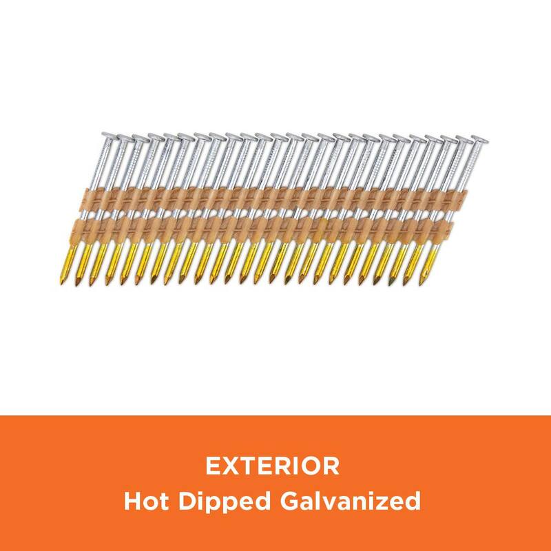 PRO-FIT 2-3/8 in. x 0.113 21-Degree Hot Dipped Galvanized Smooth Shank Plastic Strip Framing Nails (2000 -Per Box) - 0705451