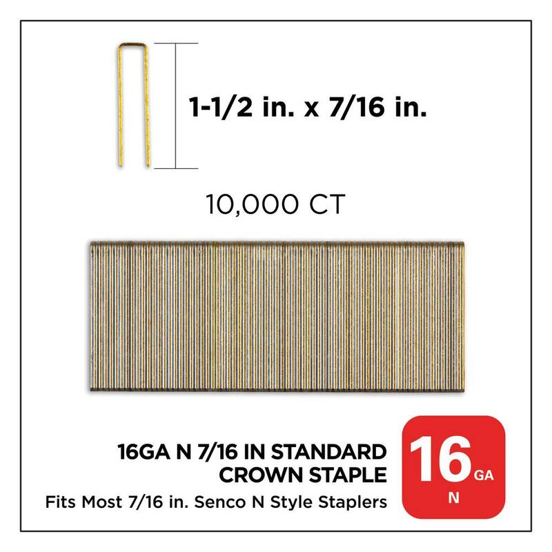 PRO-FIT 1-1/2 in. x 16-Gauge Electro Galvanized N Style Medium Crown Staples (10,000 per Box) - 0617090