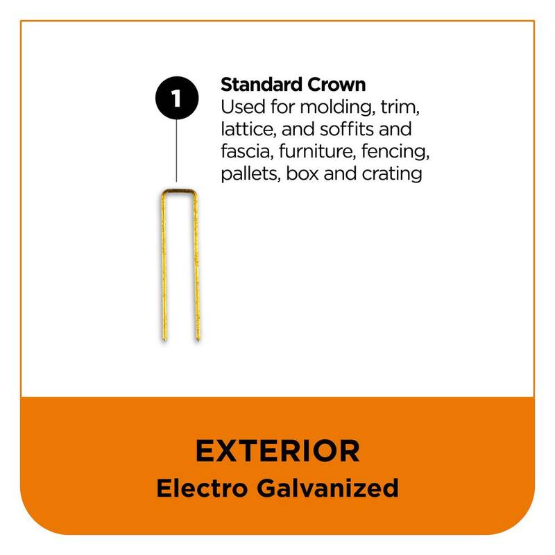 PRO-FIT 1-1/2 in. x 16-Gauge Electro Galvanized N Style Medium Crown Staples (10,000 per Box) - 0617090