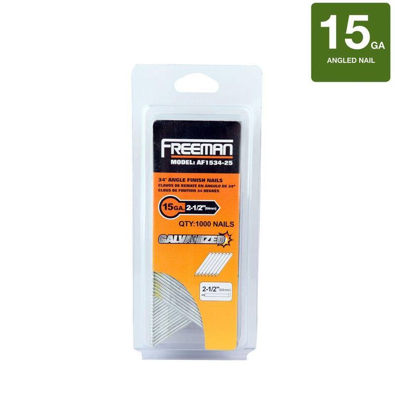Freeman 2-1/2 in. 15-Gauge 34-Degree Glue Collated Finish Nails (1000-Count) - AF1534-25