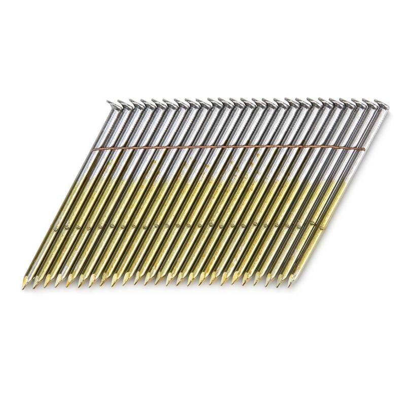 PRO-FIT 3 in. x 0.131 28-Degree Bright Finish Smooth Shank Wire Strip Framing Nails (2000 -Per Box) - 0629270