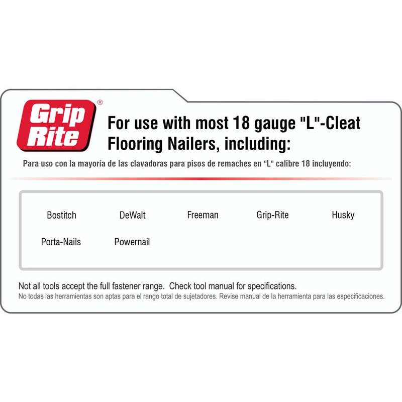Grip-Rite 1-3/4 in. x 18-Gauge Electrogalvanized L-Head Floor Cleats 1000 per Box - GRFLN18175