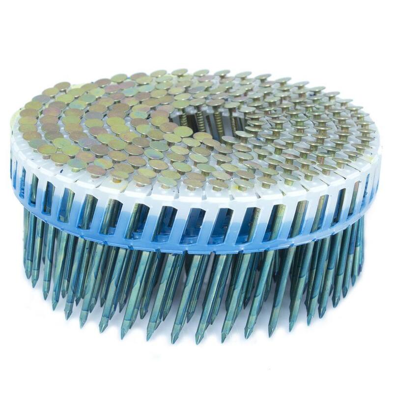 FASCO 2 in. x 0.092 in. 15-Degree Smooth Galvanized Plastic Sheet Coil Siding Nail 3,200 per Box - MP692GE3.2M