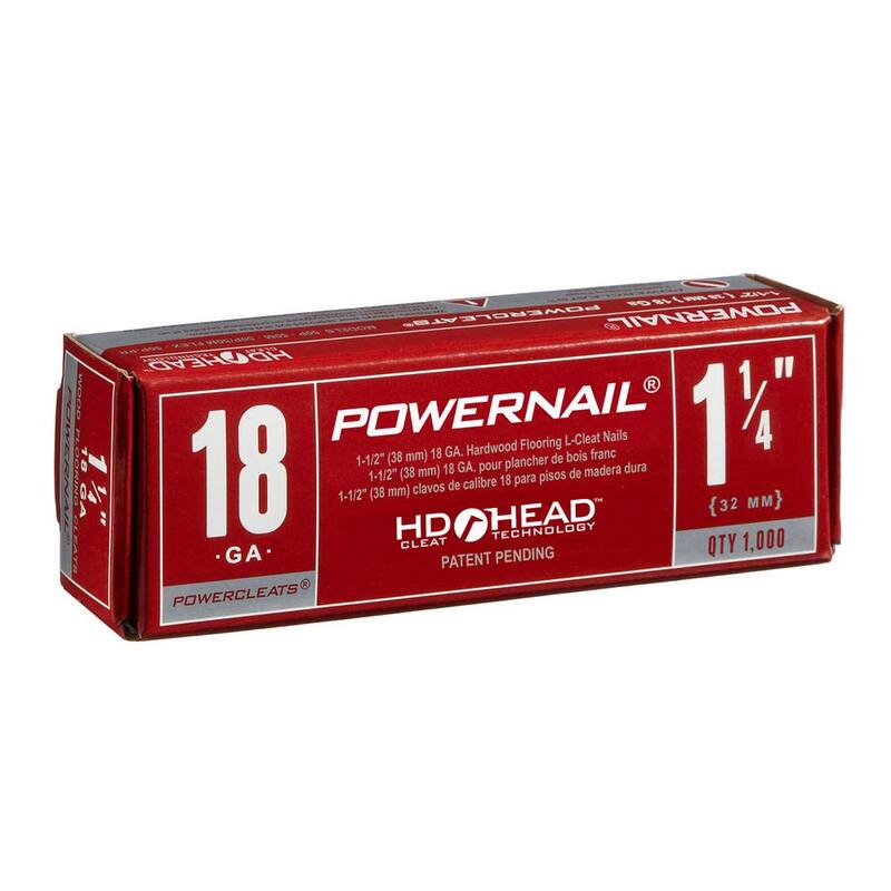 POWERNAIL 1-1/4 in. x 18-Gauge Powercleats Hardwood Flooring Nails (1000-Pack) - L 125-18