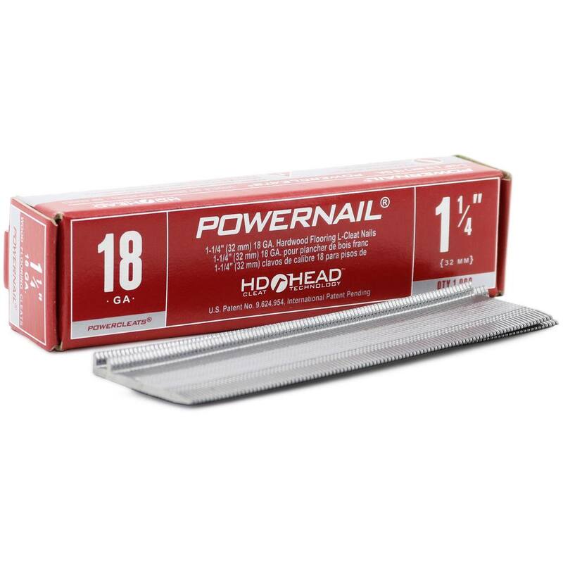 POWERNAIL 1-1/4 in. x 18-Gauge Powercleats Hardwood Flooring Nails (1000-Pack) - L 125-18