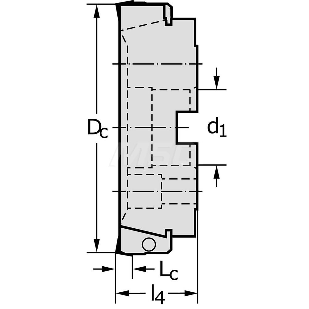 Walter 250mm Cut Dia, 60mm Arbor Hole Dia, Indexable Square-Shoulder Face Mill - 5204571