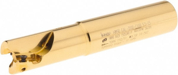 Iscar Indexable Square-Shoulder End Mill: HM90EALD1.5L3.5-CF4-16, 1-1/2" Cut Dia, 0.622" Max Depth of Cut, CF4 Modular Connection Shank - 3102761