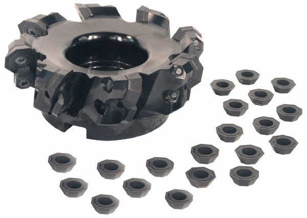 Kennametal 6" Cut Dia, 2" Arbor Hole, 5mm Max Depth of Cut, 43° Indexable Chamfer & Angle Face Mill - 3093644