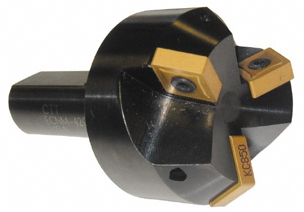 APT 45° Lead Angle, 2-1/2" Cut Dia, R8 Indexable & Chamfer End Mill - QMD250-R8
