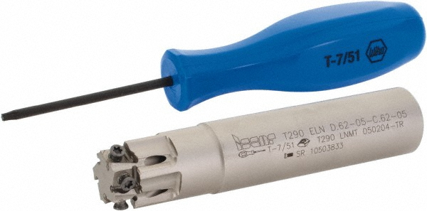 Iscar Indexable Square-Shoulder End Mill: T290ELND.6205C.6205, 5/8" Cut Dia, 0.197" Max Depth of Cut, 5/8" Dia Cylindrical Shank - 3105152