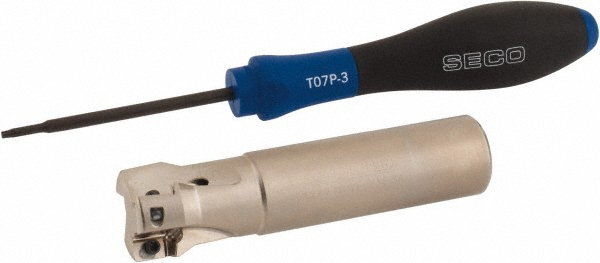 Cutting Tool Technologies Indexable Square-Shoulder End Mill: .875 X .750 SH.DRM-040, 7/8" Cut Dia, 0.28" Max Depth of Cut, 3/4" Dia Flatted Shank - DRM-040