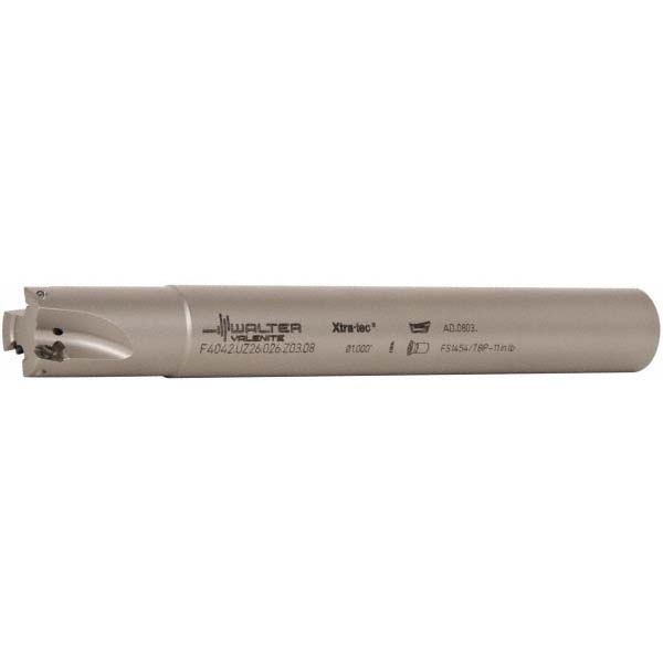 Walter Indexable Square-Shoulder End Mill: F4042.W20.020.Z03.08, 20 mm Cut Dia, 8 mm Max Depth of Cut, 20 mm Dia Weldon Flat Shank - 5045291