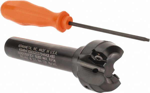 Kennametal Indexable High-Feed End Mill: KSHRHF032D04M16HN06, 32.00 mm Cut Dia, Modular Connection Shank - 4153689