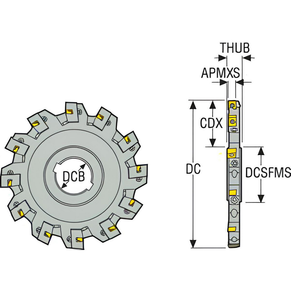 Seco Indexable Slotting Cutter: 0.2360" Cutting Width, 12.0000" Cutter Dia, Arbor Connection, 4.3900" Depth of Cut, 2.0000" Hole Dia, Neutral - 02740887