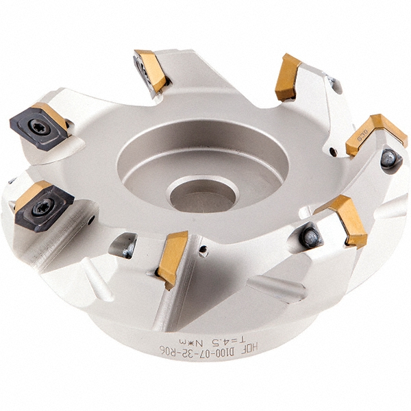 Iscar 5.37, 5.42, 5.51" Cut Dia, 1-1/2" Arbor Hole, 5.5mm Max Depth of Cut, 42° Indexable Chamfer & Angle Face Mill - 3106598