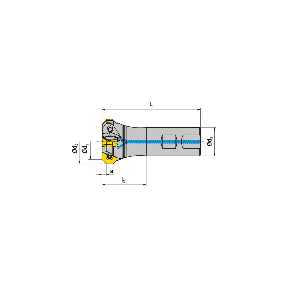 Kyocera 15° Lead Angle, 0.563" Cut Dia, Indexable & Chamfer End Mill - OTM86107