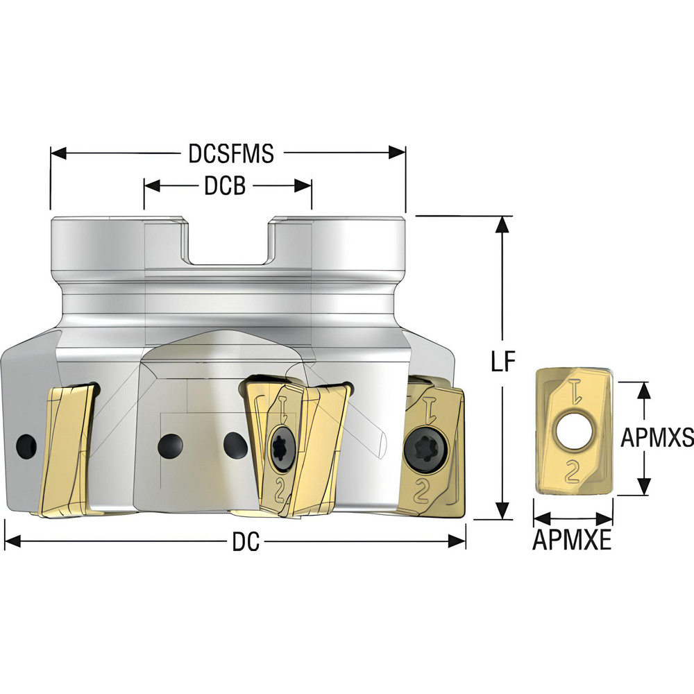 Seco Indexable Square-Shoulder Face Mill:  R220.64-02.50-ZO16-5A,  2-1/2'' Cut Dia, - 03290252