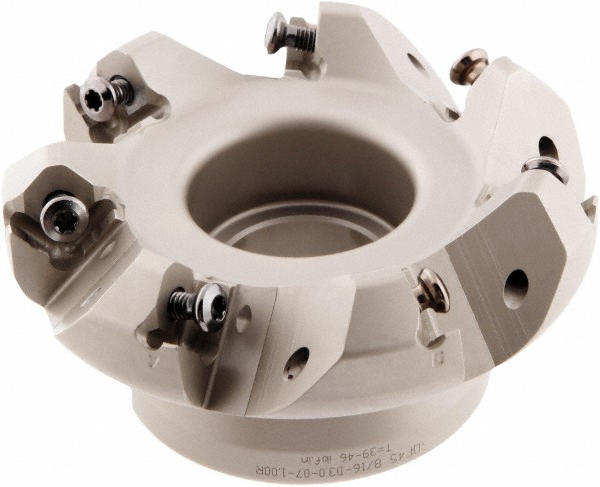 Iscar 4.49" Cut Dia, 1-1/2" Arbor Hole, 0.138" Max Depth of Cut, 45° Indexable Chamfer & Angle Face Mill - 3105683