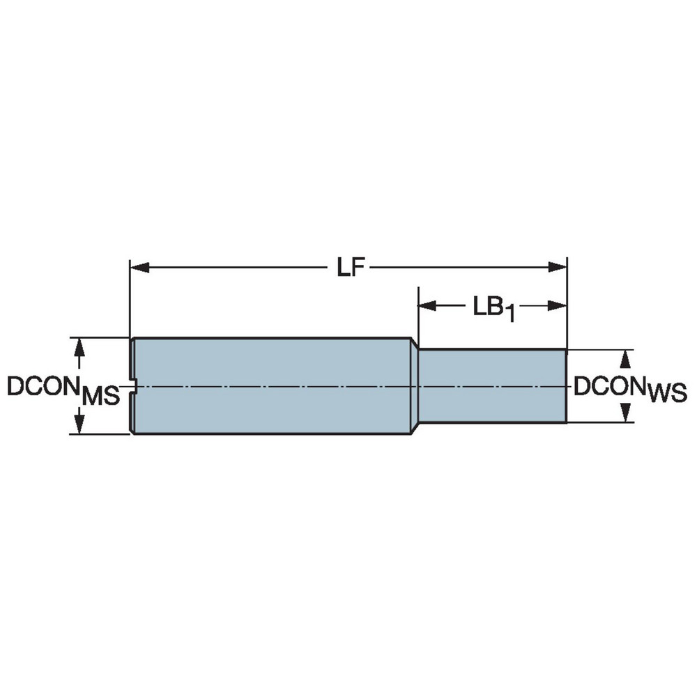 Sandvik Coromant Replaceable Tip Milling Shank: Series Coromant EH, 120 mm Projection, 25 mm Straight Shank - 5782680