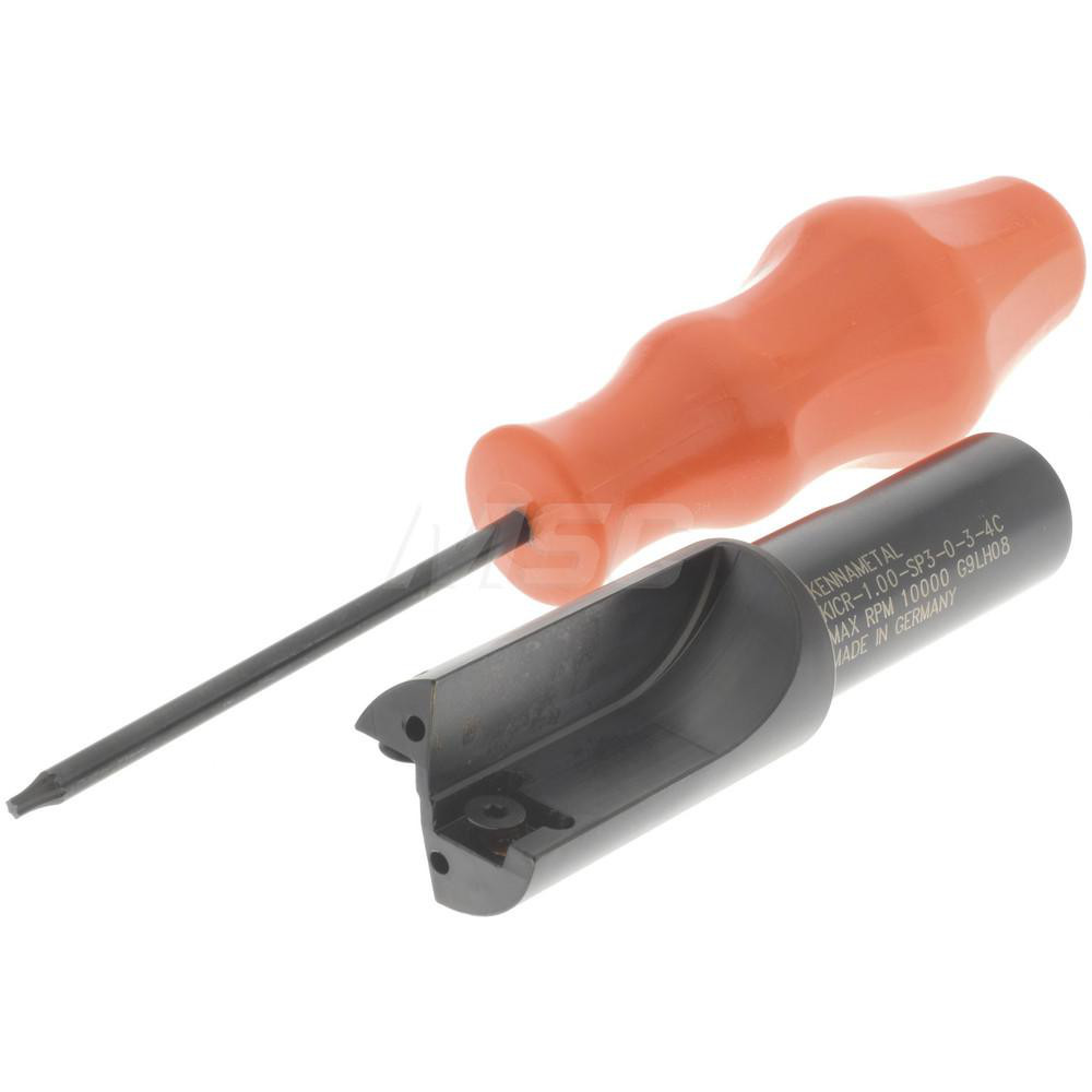 Kennametal Indexable Square-Shoulder End Mill: KICR100SP3034C, 1" Cut Dia, 8.64 mm Max Depth of Cut, 3/4" Dia Weldon Flat Shank - 1023604