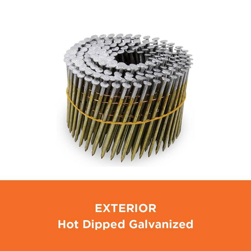 PRO-FIT 3 in. x 0.120 15-Degree Hot Dipped Galvanized Smooth Shank Wire Coil Framing Nails (2500 -Per Box) - 0616870