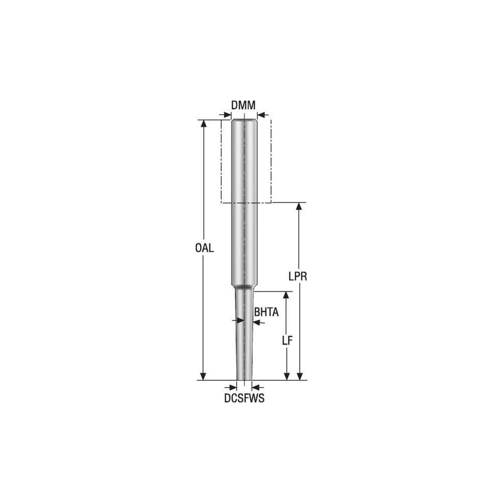 Seco Replaceable Tip Milling Shank: Series Minimaster, 112 mm Projection, 5/8" 89 ° Shank - 75054608