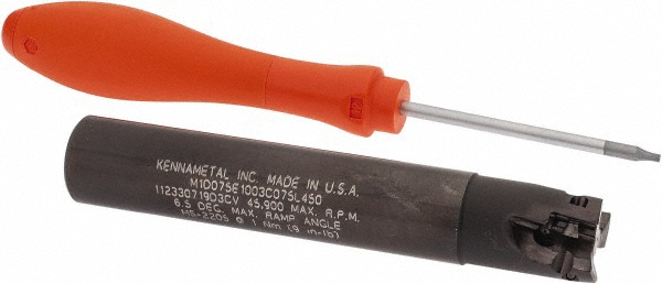 Millstar Indexable Square-Shoulder End Mill: AEMC1000-3-L6, 1" Cut Dia, 3/4" Dia Cylindrical Shank - AEMC10003L6