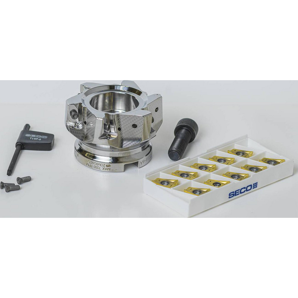 Seco Indexable Square-Shoulder Face Mill:  DBLETURBO_16_3.00M_KIT,  3'' Cut Dia,  0.5910" Max Cutting Depth - 10015602