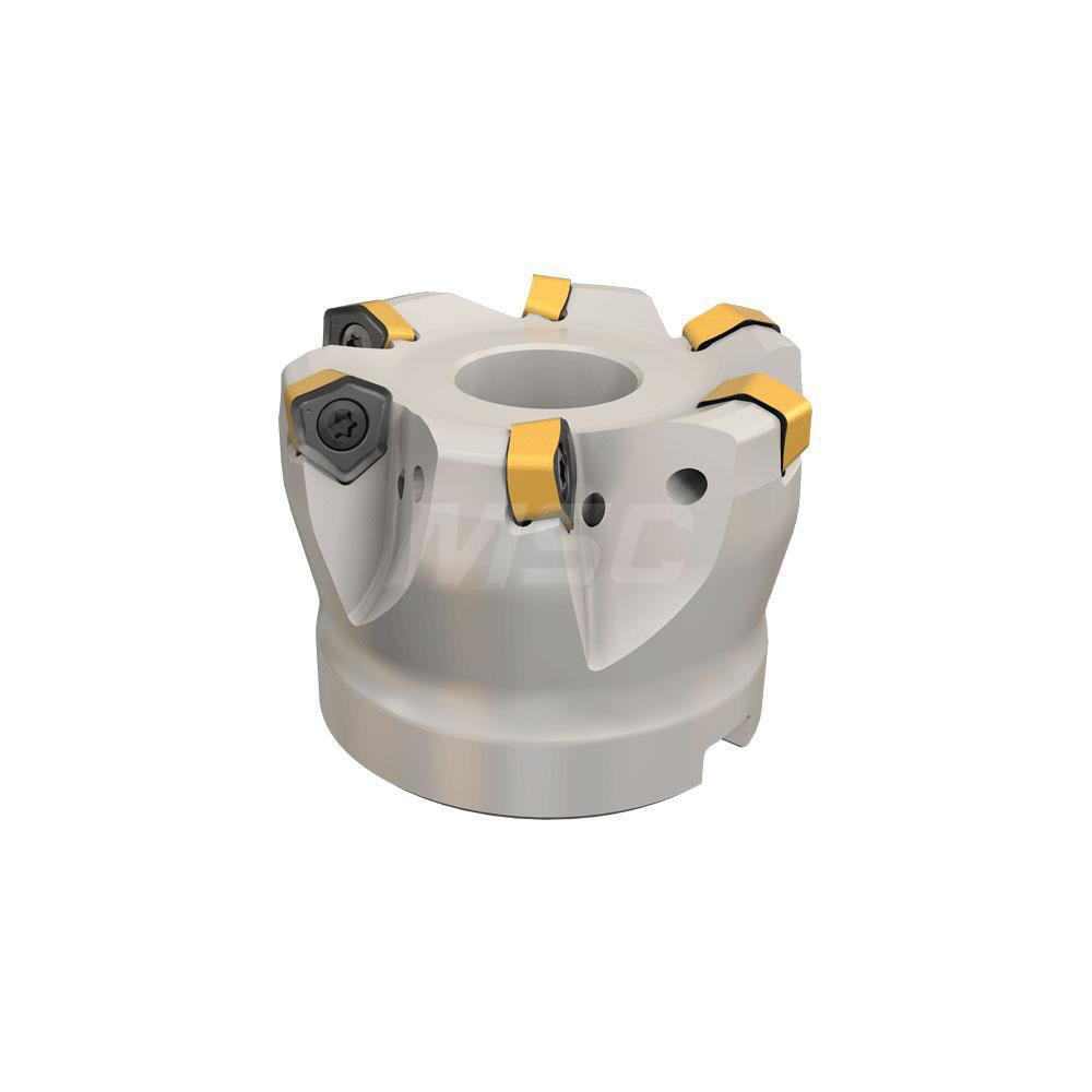 Iscar Indexable High-Feed Face Mill: 1.11 to 1.5" Cut Dia, 0.5" Arbor Hole - 3105552