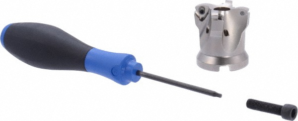 Iscar Indexable High-Feed Face Mill: 1.11 to 1.5" Cut Dia, 0.5" Arbor Hole - 3105552