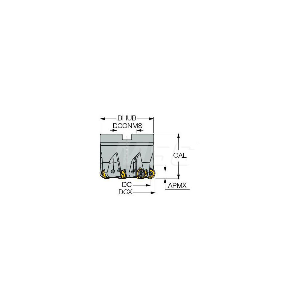 Iscar Indexable Copy Face Mill: 80 mm Max Cut Dia, 27 mm Arbor Hole - 3105951