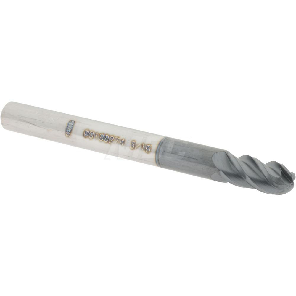 Iscar Indexable Ball Nose End Mill: 1" Cut Dia, 6.7" OAL - 3103052