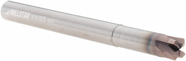 Millstar Indexable Ball Nose End Mill: 1/4" Cut Dia, Tool Steel, 3" OAL - TAV02503750500
