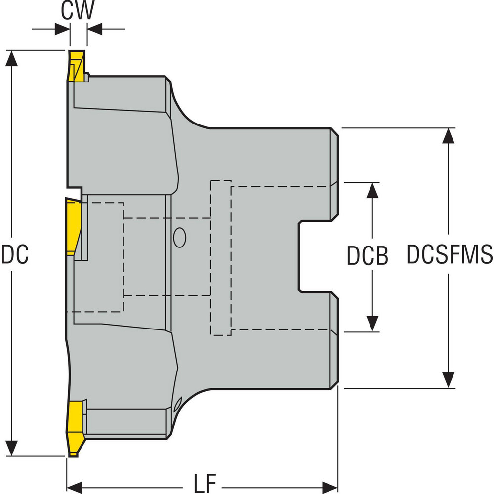 Seco Indexable Slotting Cutter: 13/64" Cutting Width, Arbor Connection, 0.2170" Depth of Cut, 22.00 mm Hole Dia, Right Hand - 75011753