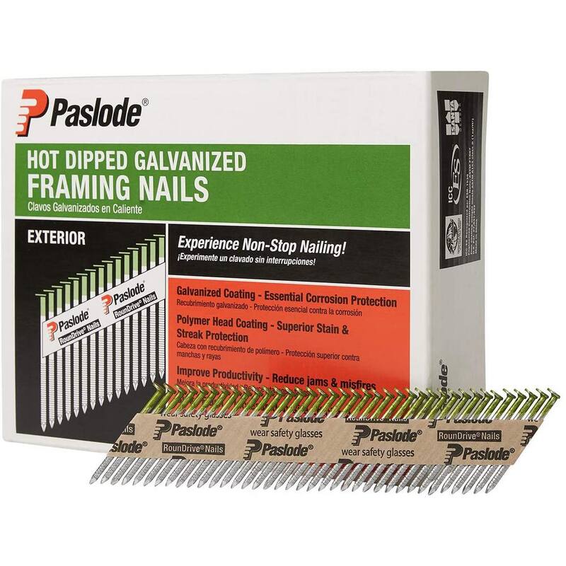 Paslode 2 in. x 113 in. 30-Degree Heavy-Duty Galvanized Ring Shank Paper-Taped Framing Nails with Compact Framing Nailer - 650381C
