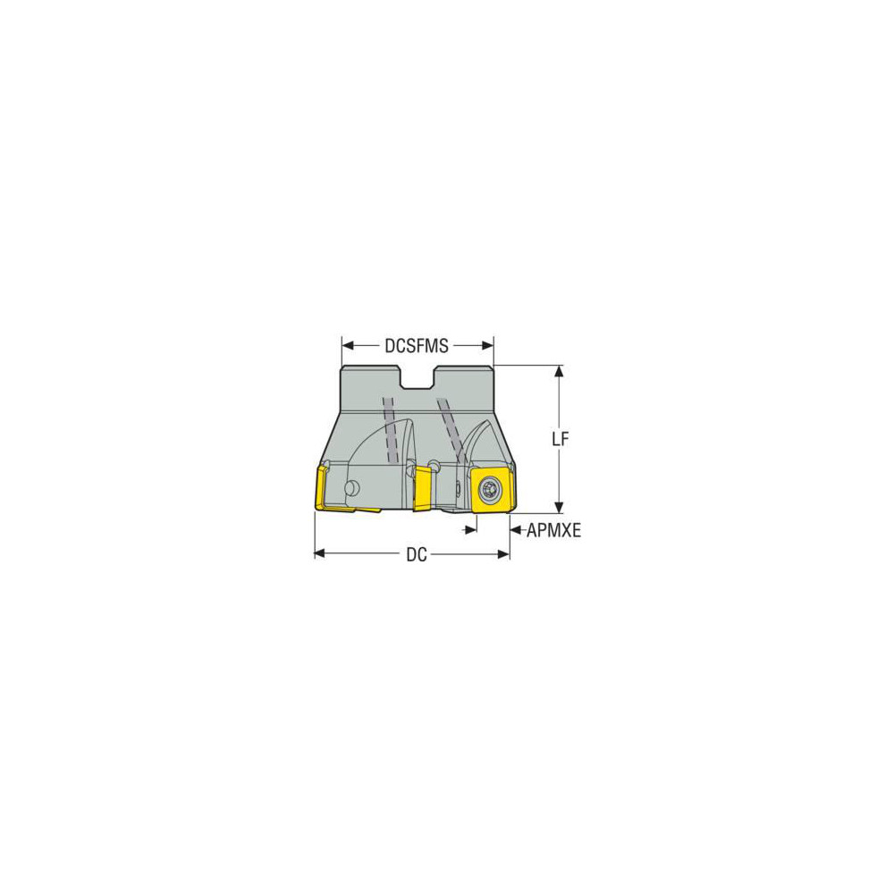 Seco 2" Cut Dia, 3/4" Arbor Hole, 0.43" Max Depth of Cut, 87° Indexable Chamfer & Angle Face Mill - 00039776