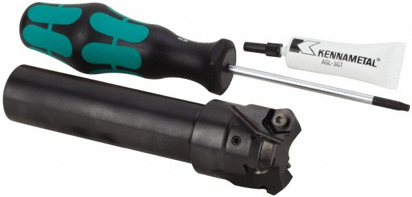 Kennametal 45° Lead Angle, 31.75mm to 1.572" Cut Dia, 0.669" Shank Dia, Indexable & Chamfer End Mill - 4130385
