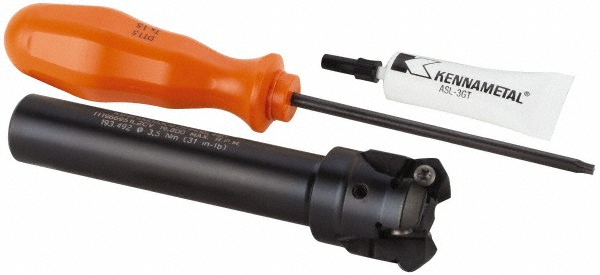 Kennametal 45° Lead Angle, 31.75mm to 1.572" Cut Dia, 0.669" Shank Dia, Indexable & Chamfer End Mill - 4130385