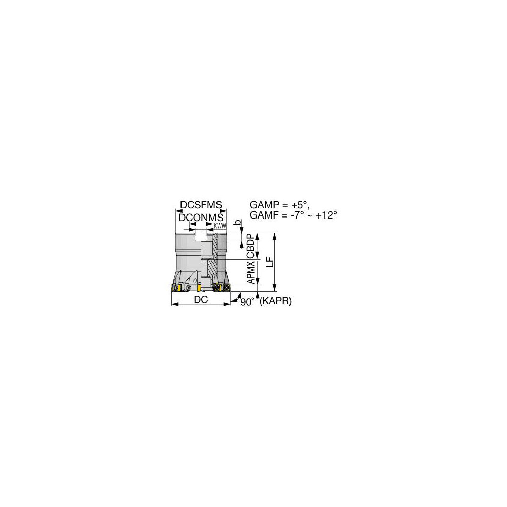 Tungaloy 32mm Cut Dia, 16mm Arbor Hole Dia, 4mm Max Depth, Indexable Square-Shoulder Face Mill - 3109296