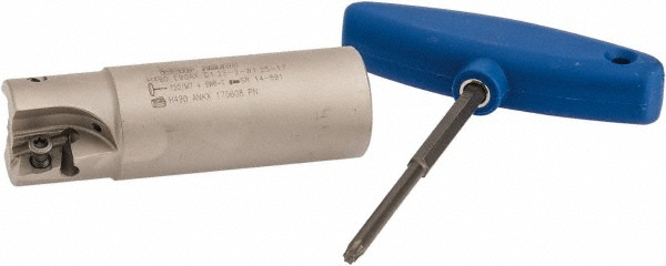 Iscar Indexable Square-Shoulder End Mill: H490E90AXD322W3217, 32 mm Cut Dia, 16.3 mm Max Depth of Cut, 32 mm Dia Weldon Flat Shank - 3104639
